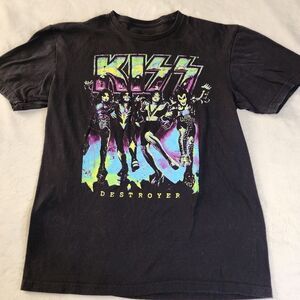 Kiss 2023 Destroyer Black Tshirt With Graphics Size Medium